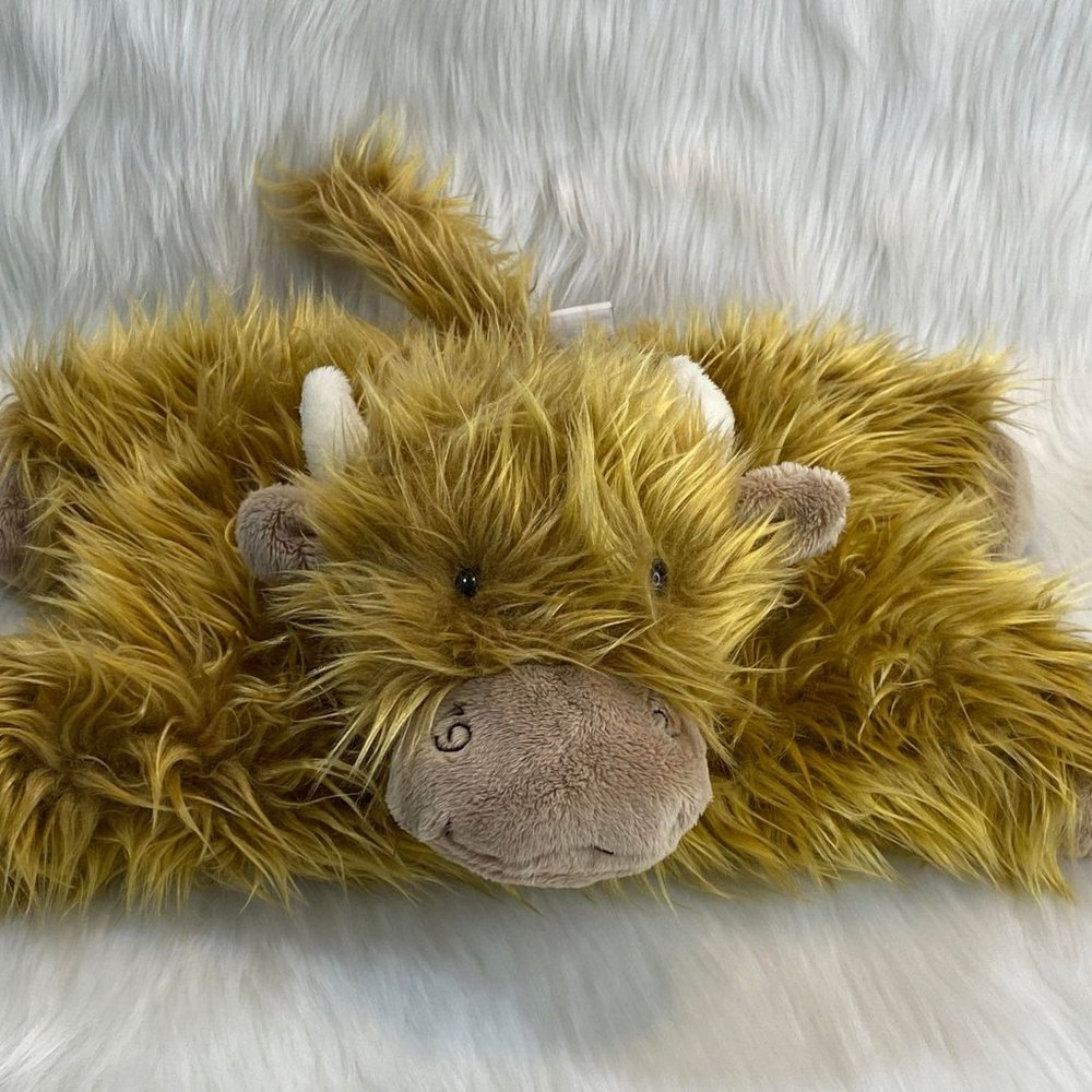 Jellycat London 14" Truffles the Highland Cow Foldable Pillow Plush Animal